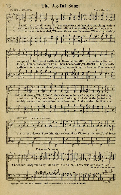 Hosannas to the King: A collection of Gospel Hymns suited to Church, Sunday School and Evangelistic Services page 78