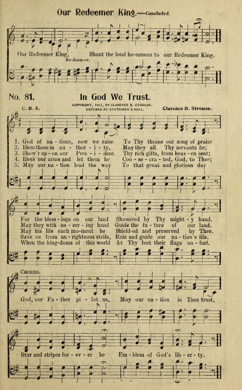 Hosannas to the King: A collection of Gospel Hymns suited to Church, Sunday School and Evangelistic Services page 83
