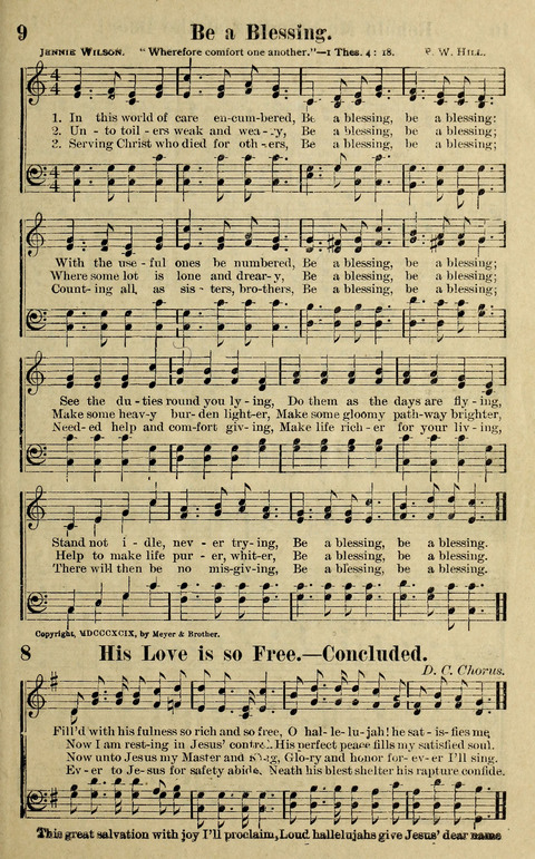 Hosannas to the King: A collection of Gospel Hymns suited to Church, Sunday School and Evangelistic Services page 9