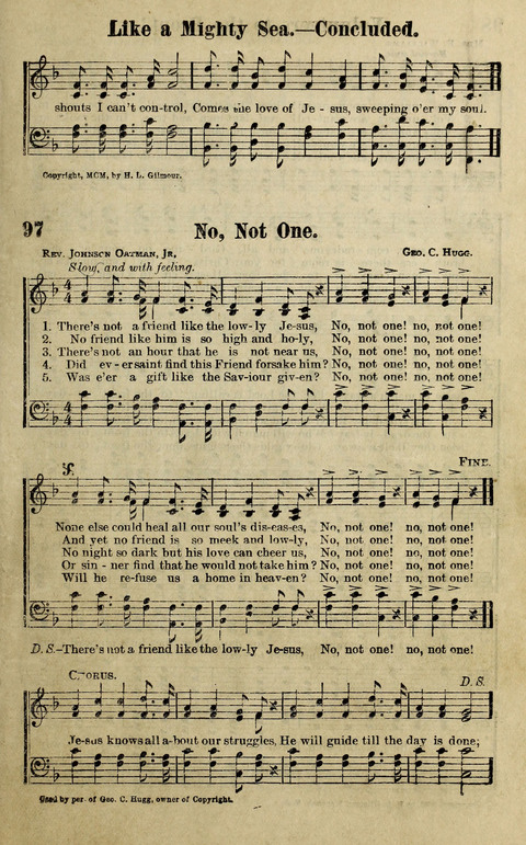 Hosannas to the King: A collection of Gospel Hymns suited to Church, Sunday School and Evangelistic Services page 99