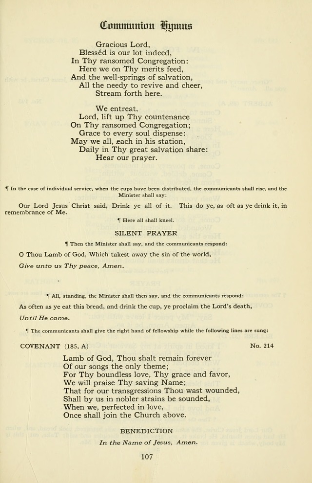 Hymnal and Liturgies of the Moravian Church page 107