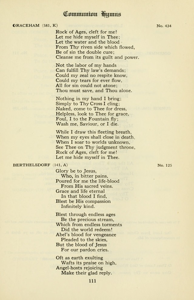 Hymnal and Liturgies of the Moravian Church page 111