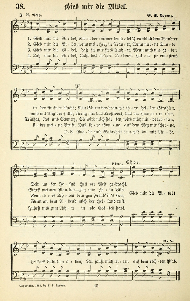 Heils-Lieder, eine Sammlung Geistlicher Lieder für Sonntagsschulen, Jugendvereine page 38