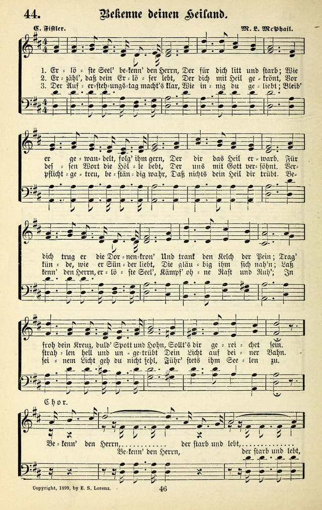 Heils-Lieder, eine Sammlung Geistlicher Lieder für Sonntagsschulen, Jugendvereine page 44