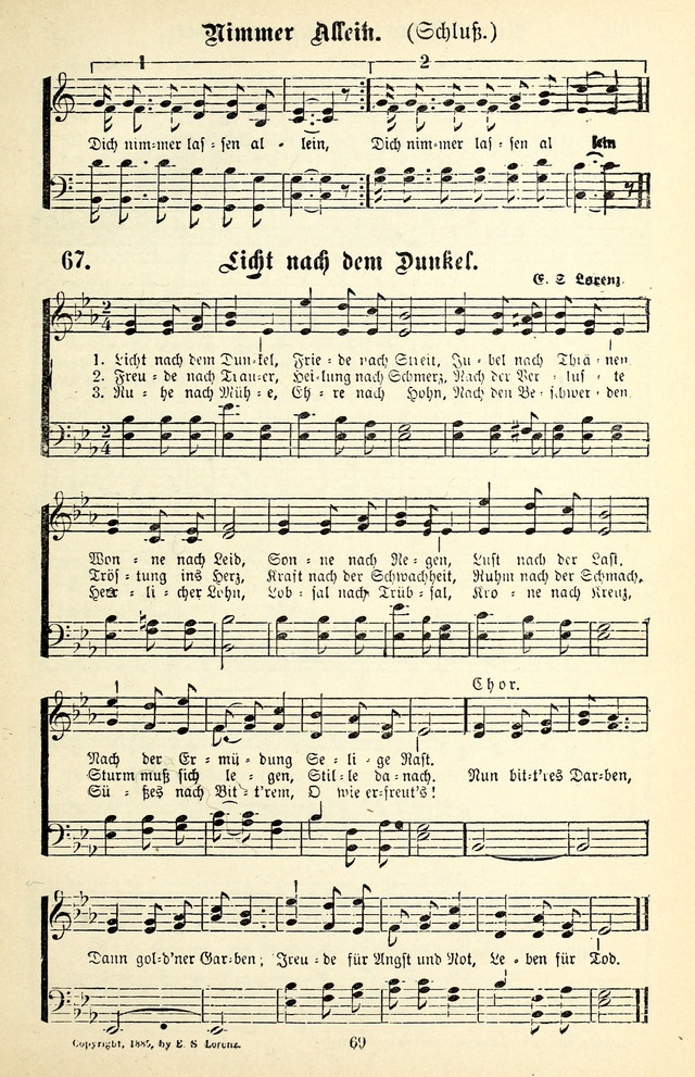 Heils-Lieder, eine Sammlung Geistlicher Lieder für Sonntagsschulen, Jugendvereine page 67