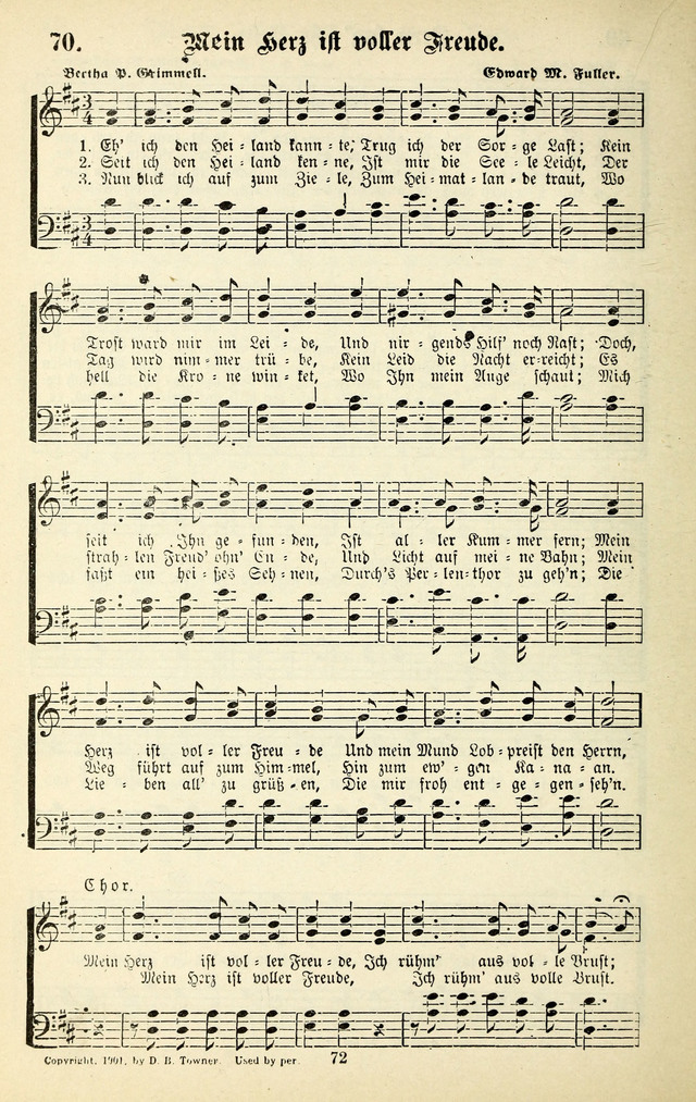 Heils-Lieder, eine Sammlung Geistlicher Lieder für Sonntagsschulen, Jugendvereine page 70