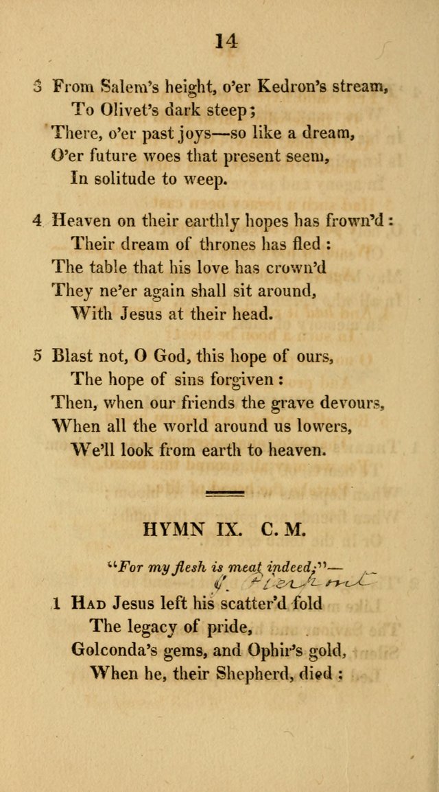 Hymns for the Lords Supper: original and selected. (2nd ed.) page 14