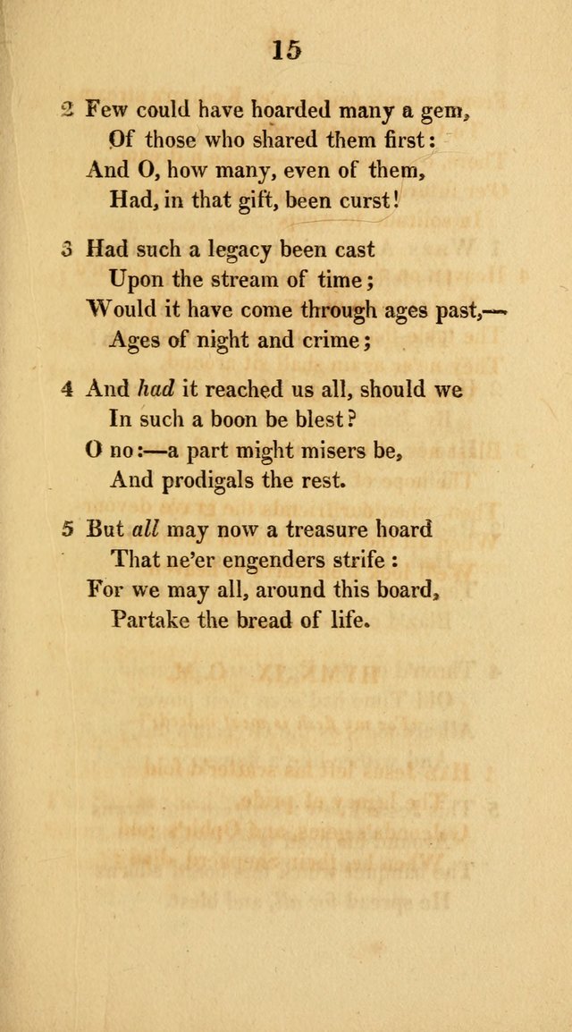 Hymns for the Lords Supper: original and selected. (2nd ed.) page 15