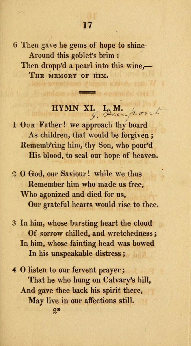 Hymns for the Lords Supper: original and selected. (2nd ed.) page 17