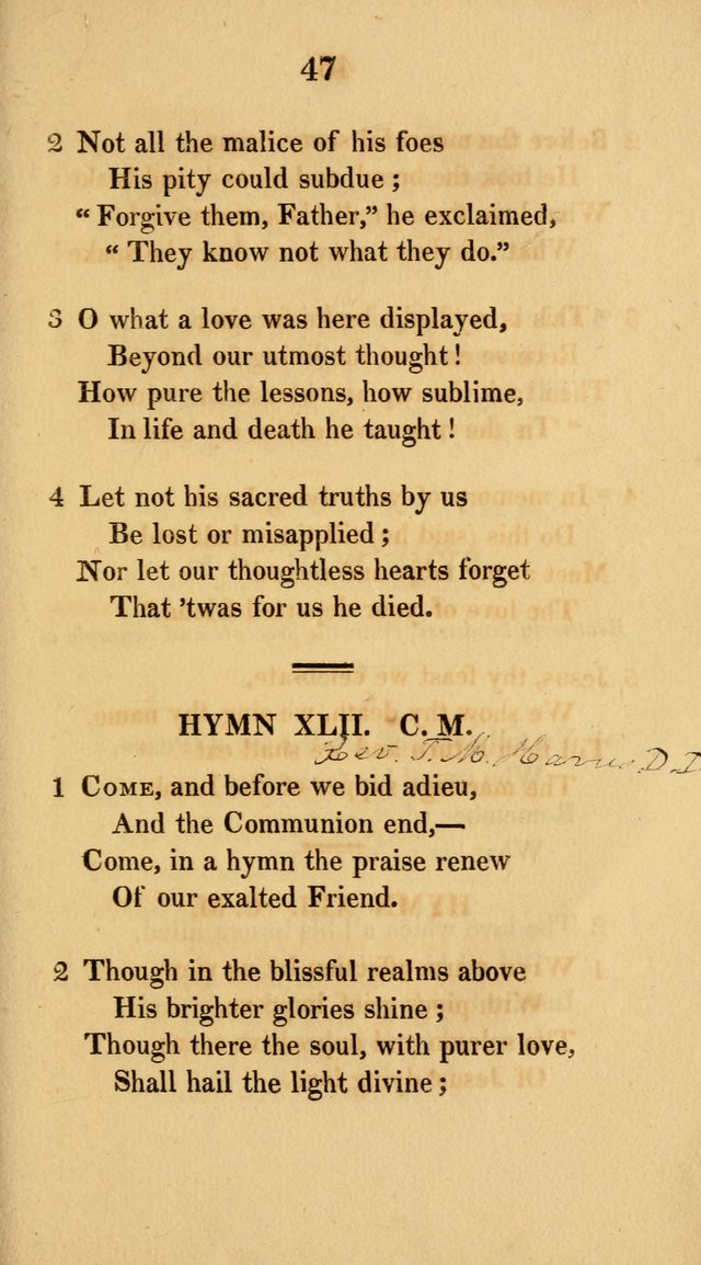 Hymns for the Lords Supper: original and selected. (2nd ed.) page 47