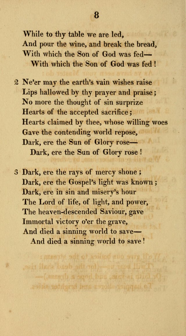 Hymns for the Lords Supper: original and selected. (2nd ed.) page 8