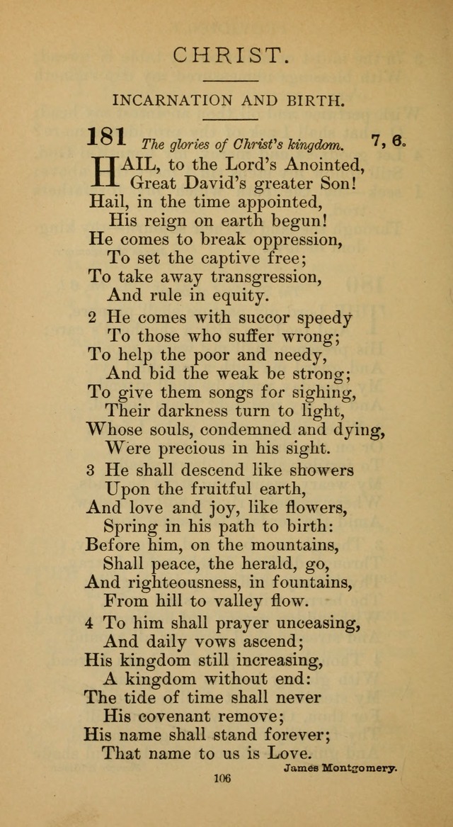 Hymnal of the Methodist Episcopal Church page 106