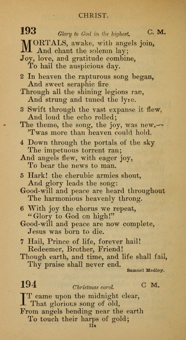Hymnal of the Methodist Episcopal Church page 114
