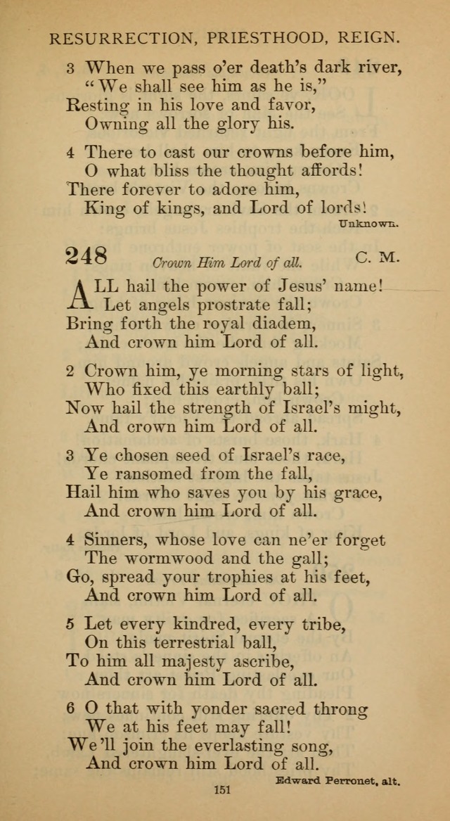 Hymnal of the Methodist Episcopal Church page 151