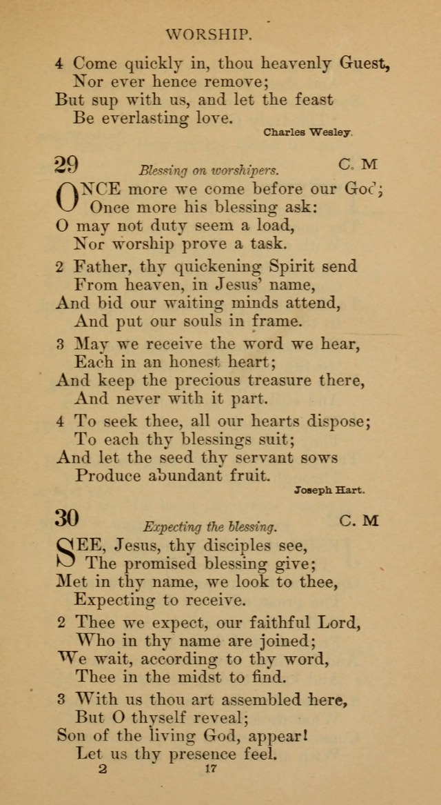Hymnal of the Methodist Episcopal Church page 17