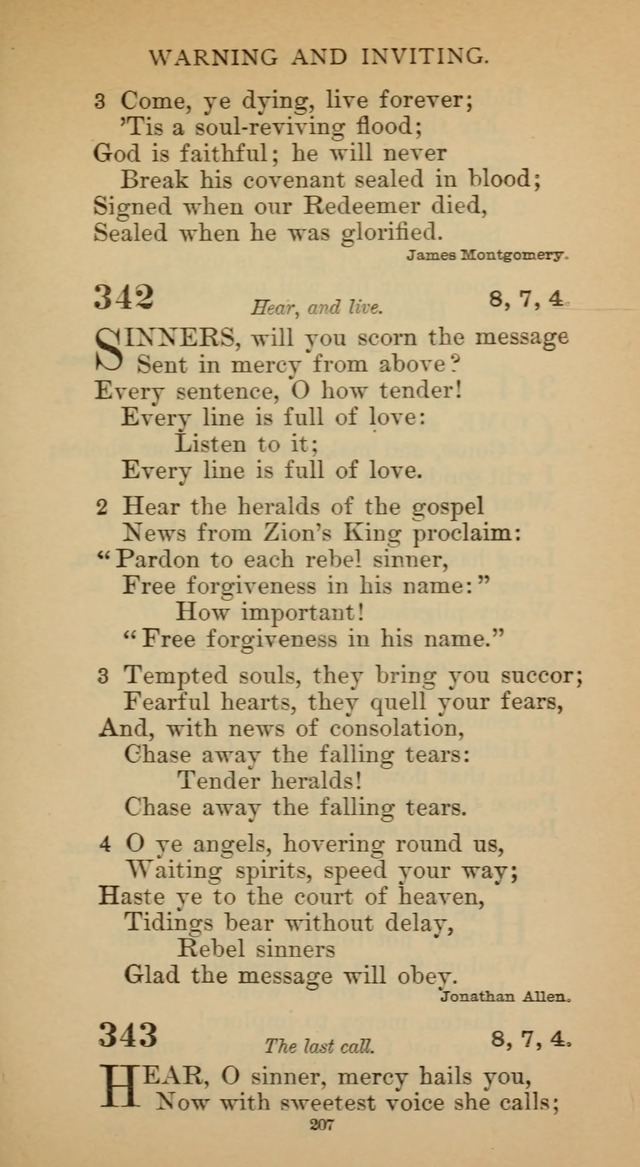 Hymnal of the Methodist Episcopal Church page 207