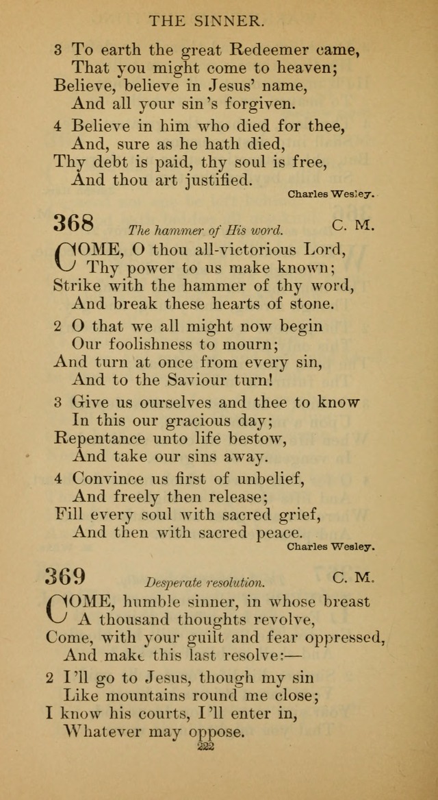 Hymnal of the Methodist Episcopal Church page 222