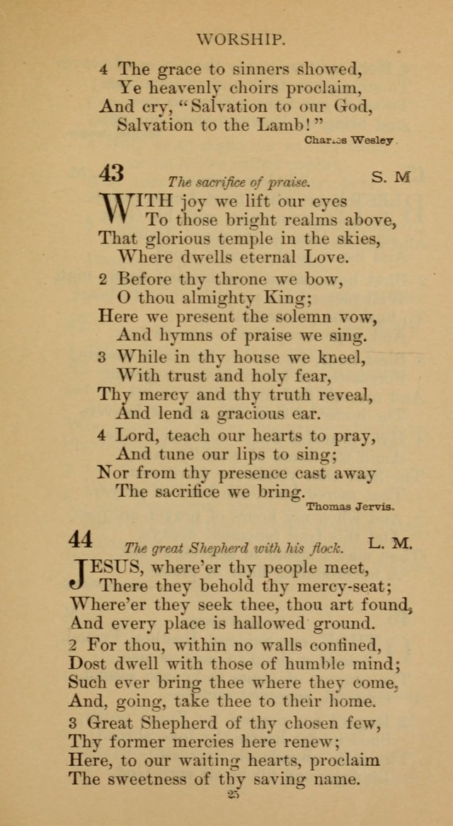 Hymnal of the Methodist Episcopal Church page 25