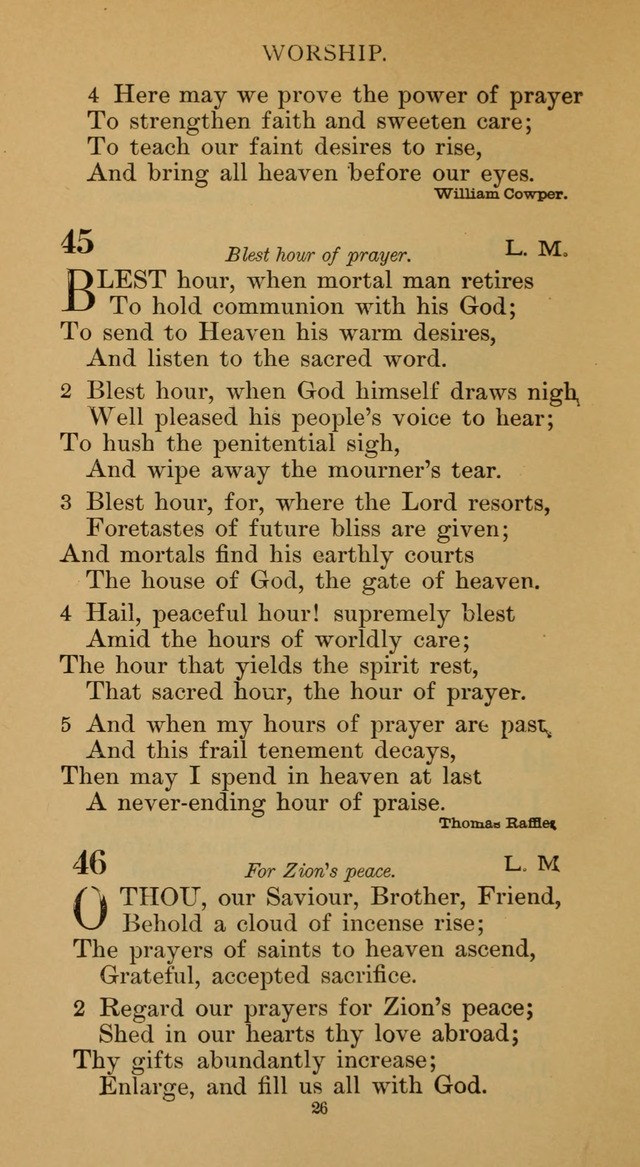 Hymnal of the Methodist Episcopal Church page 26