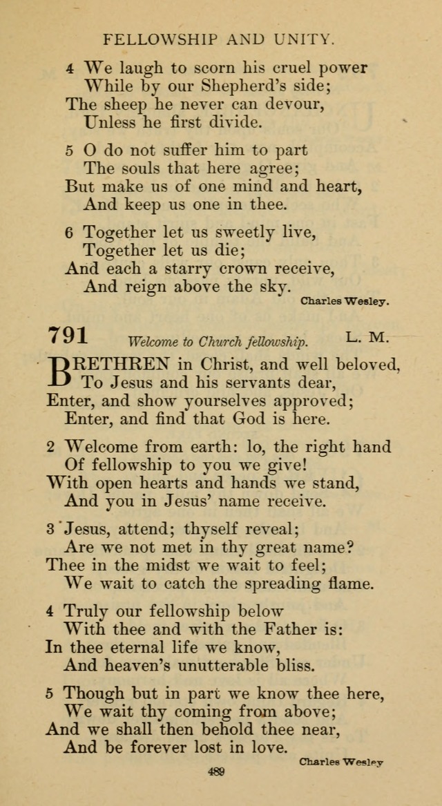 Hymnal of the Methodist Episcopal Church page 489