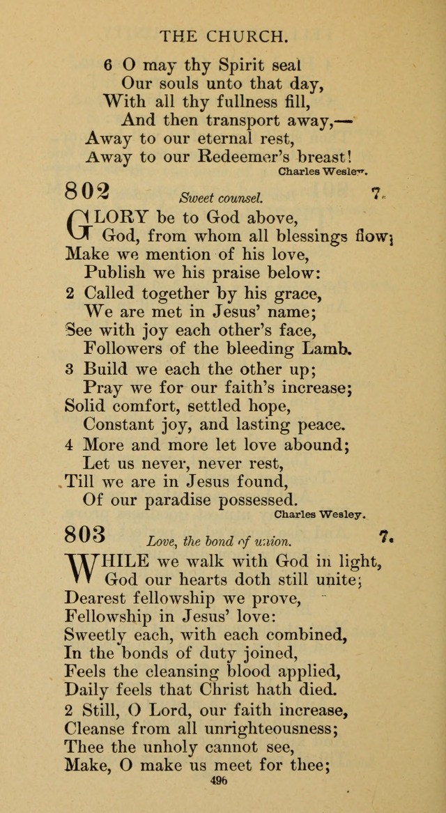 Hymnal of the Methodist Episcopal Church page 496