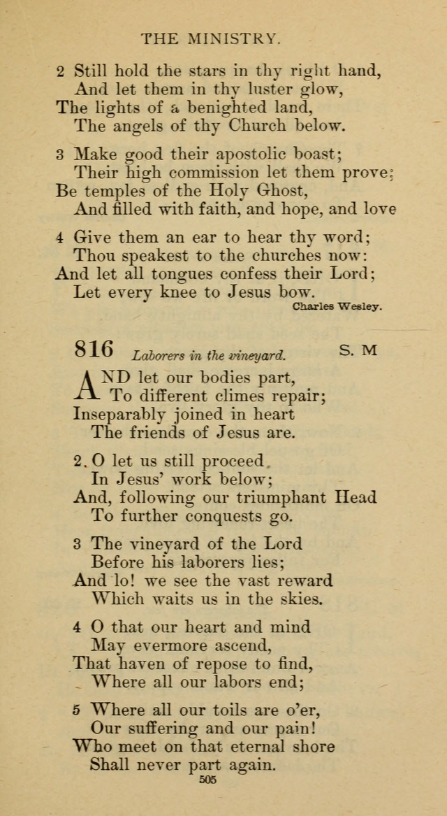 Hymnal of the Methodist Episcopal Church page 505