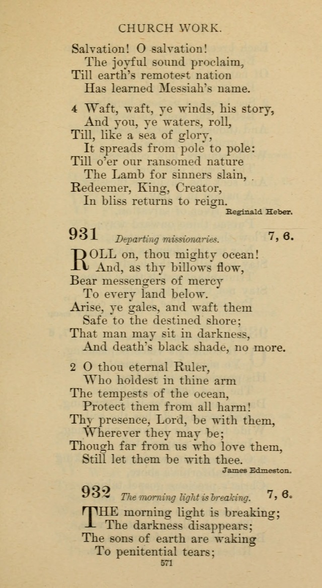 Hymnal of the Methodist Episcopal Church page 571