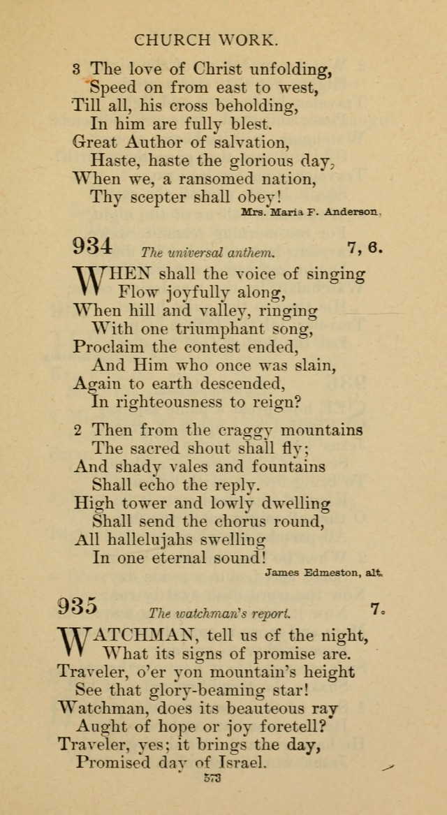 Hymnal of the Methodist Episcopal Church page 573