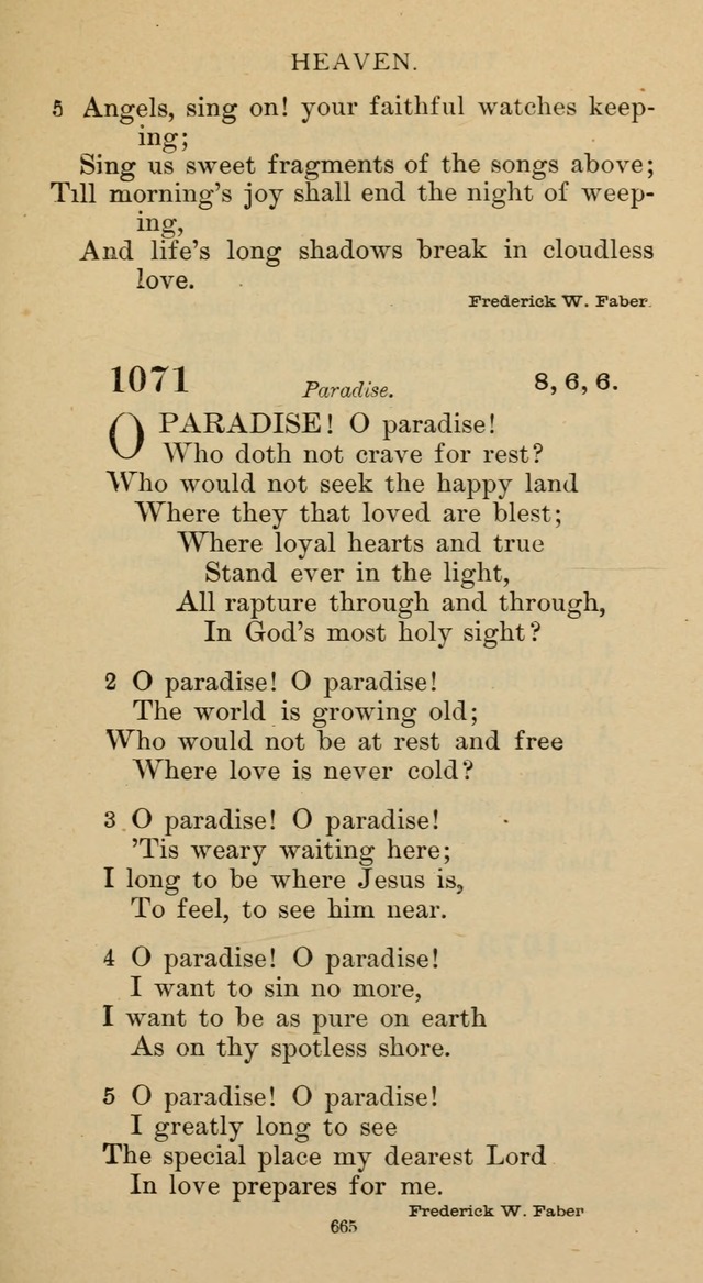 Hymnal of the Methodist Episcopal Church page 665