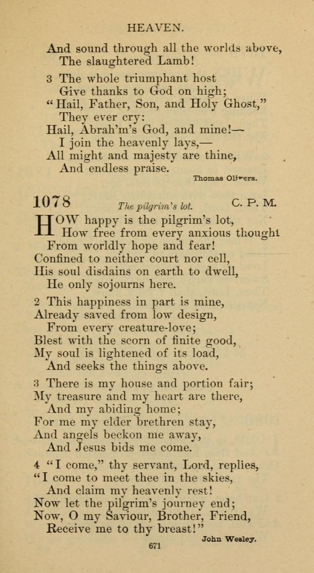 Hymnal of the Methodist Episcopal Church page 671