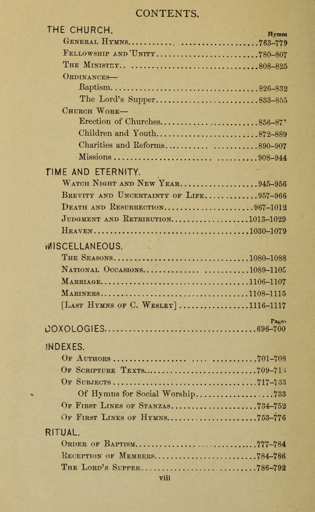 Hymnal of the Methodist Episcopal Church page xiv