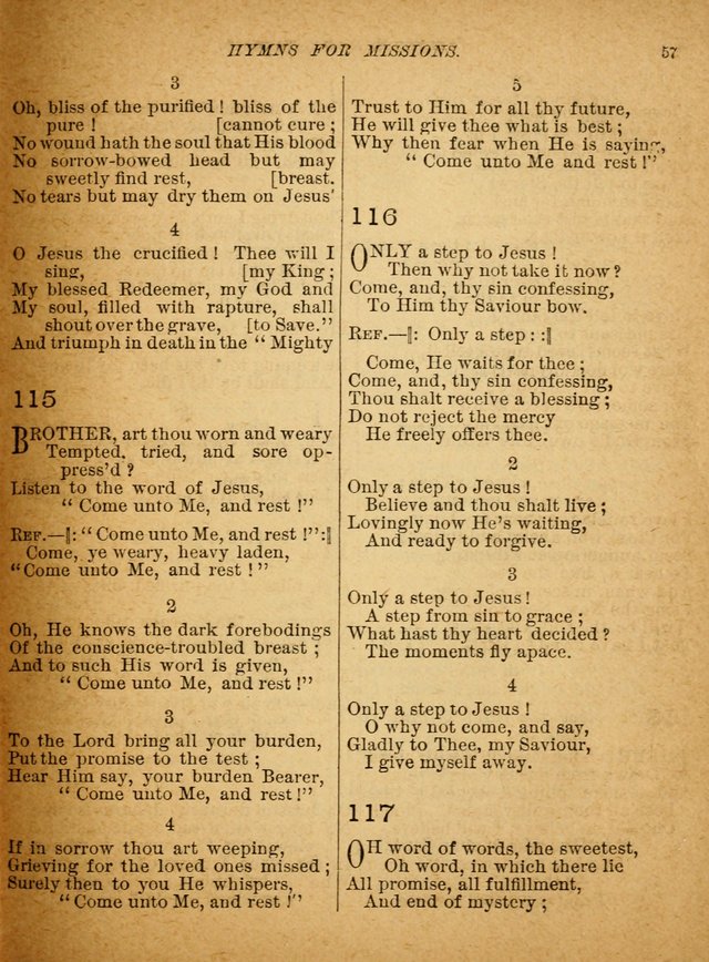 Hymns for Missions with Tunes (Words only) page 62