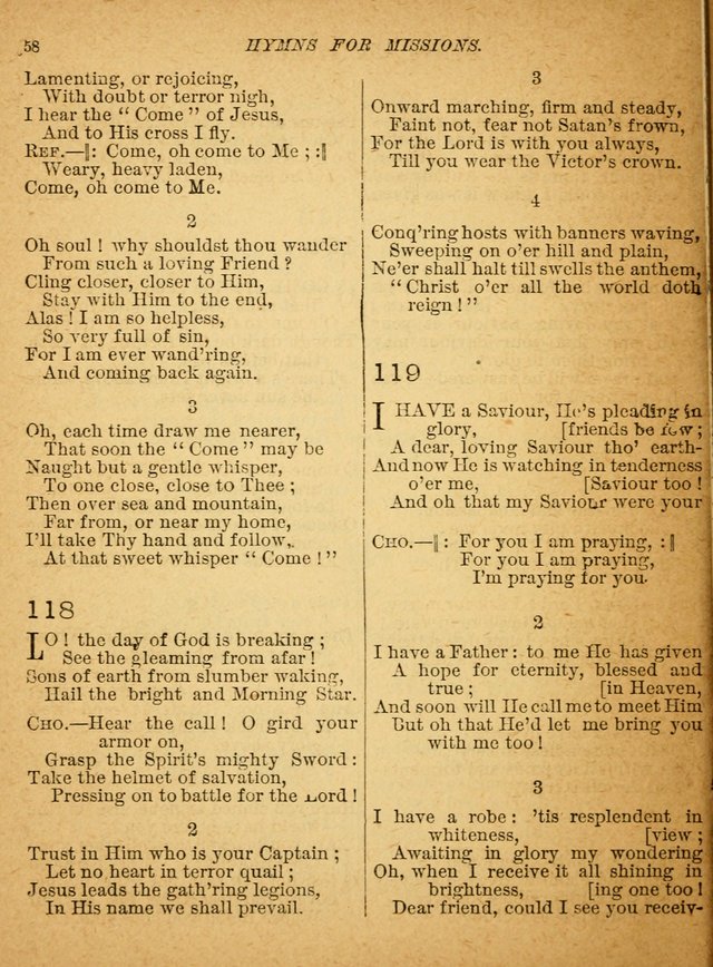 Hymns for Missions with Tunes (Words only) page 63