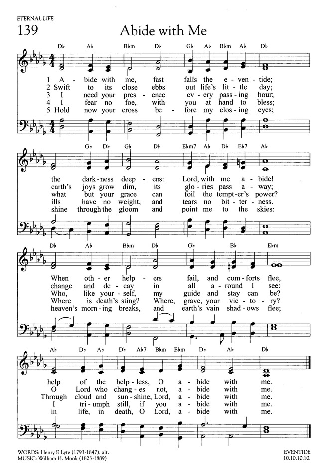 Abide with me fast falls the eventide hymnary