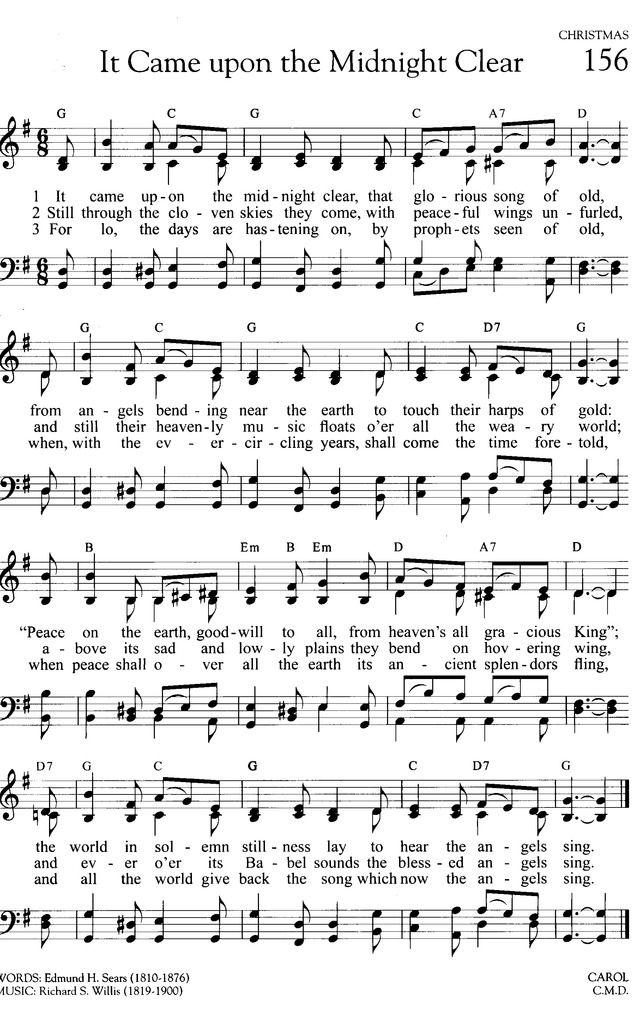 Hymns Of Promise A Large Print Songbook 156 It Came Upon The Midnight Clear Hymnary Org