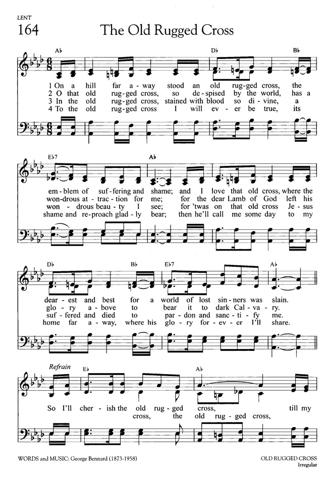 Printable Words Of The Old Rugged Cross Hymn