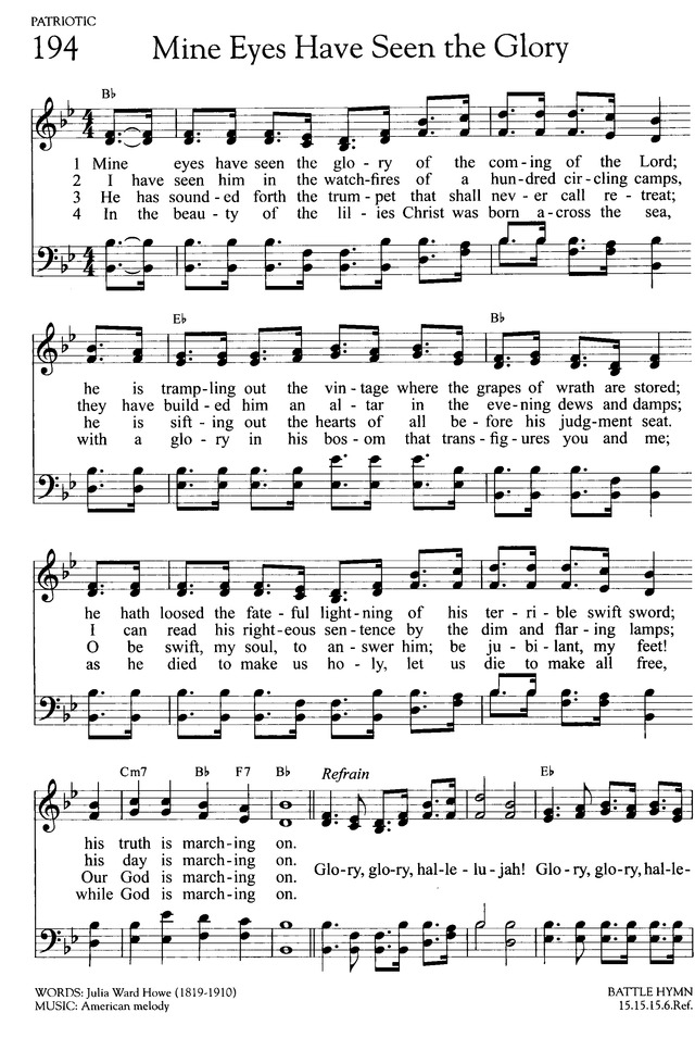 Hymns of Promise: a large print songbook 194. Mine eyes have seen the