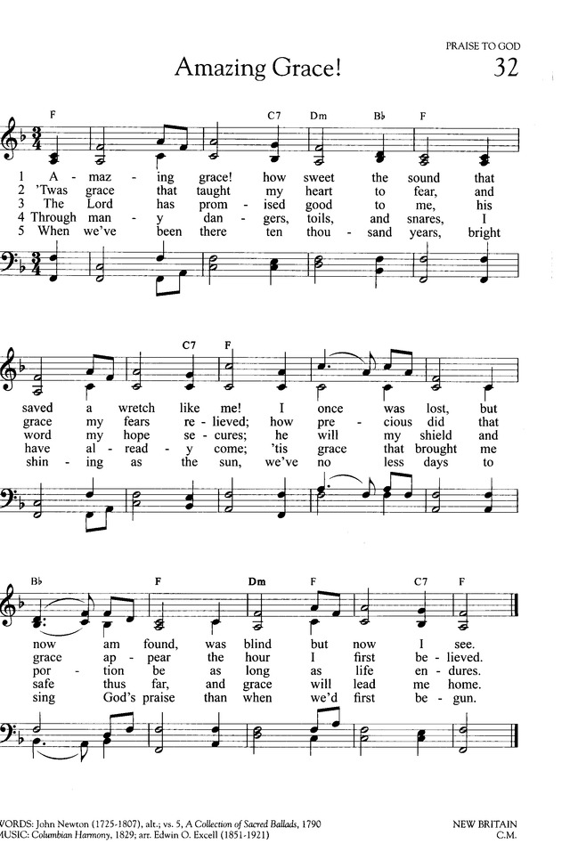 Amazing grace! (how sweet the sound) - Hymnary.org
