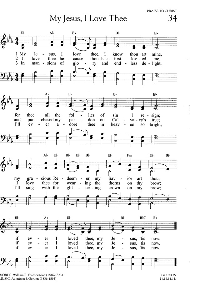Hymns Of Promise A Large Print Songbook 34 My Jesus I Love Thee I Know Thou Art Mine Hymnary Org