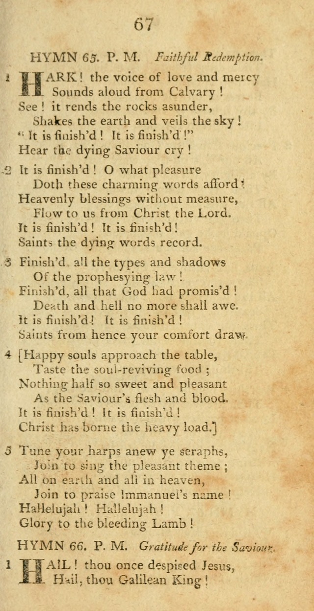 Hymns, Original and  Selected, for the Use of Christians. (5th ed. corr.) page 67