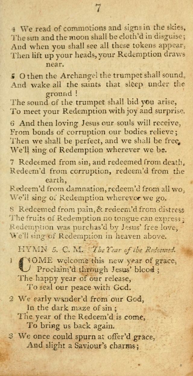 Hymns, Original and  Selected, for the Use of Christians. (5th ed. corr.) page 7