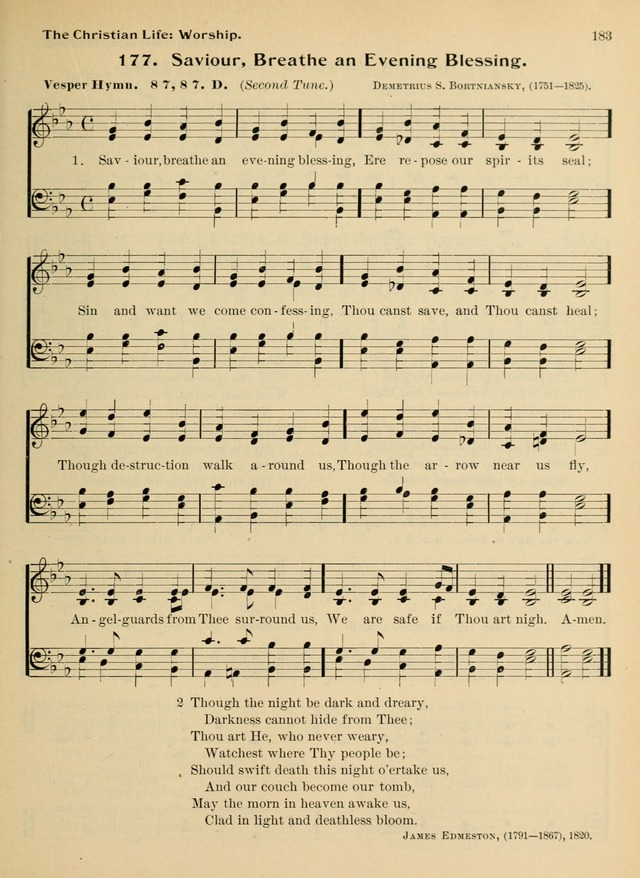 Hymnal and Order of Service: for churches and Sunday-schools page 183