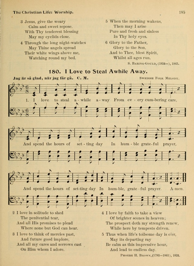 Hymnal and Order of Service: for churches and Sunday-schools page 185