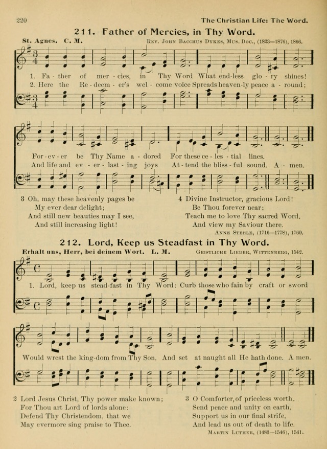 Hymnal and Order of Service: for churches and Sunday-schools page 220