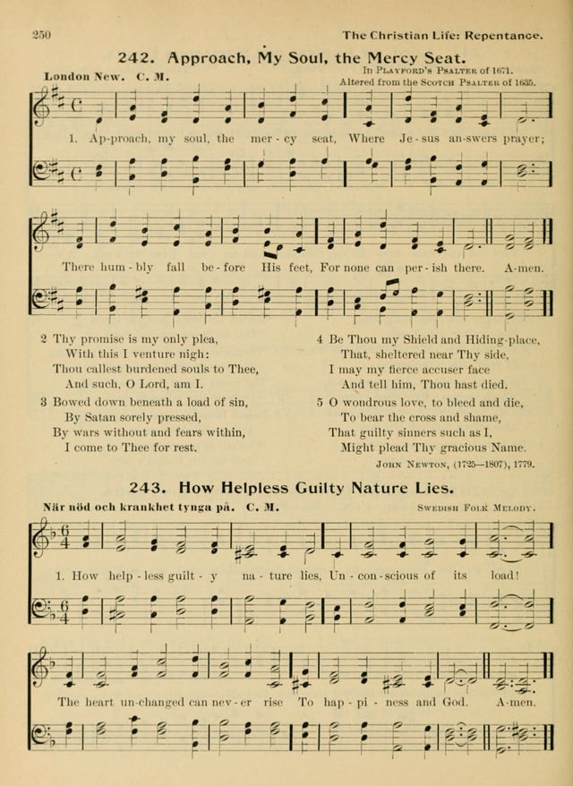 Hymnal and Order of Service: for churches and Sunday-schools page 250