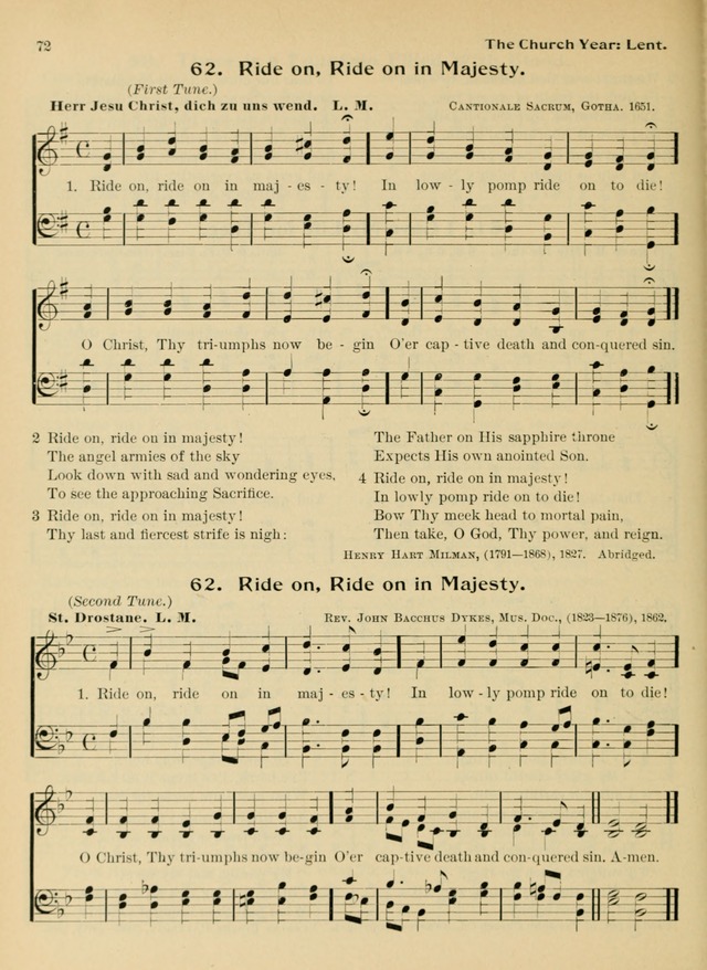 Hymnal and Order of Service: for churches and Sunday-schools page 72