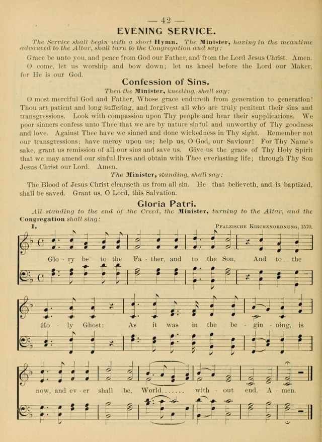 Hymnal and Order of Service: for churches and Sunday-schools page xlviii