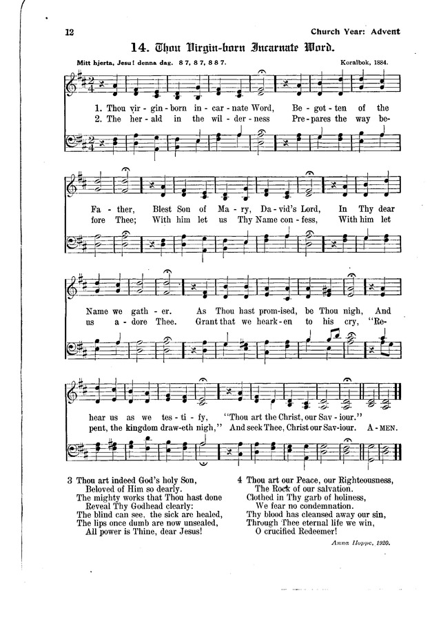 The Hymnal and Order of Service page 12