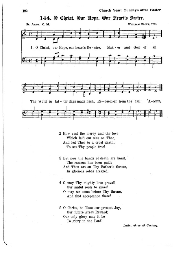 The Hymnal and Order of Service page 122