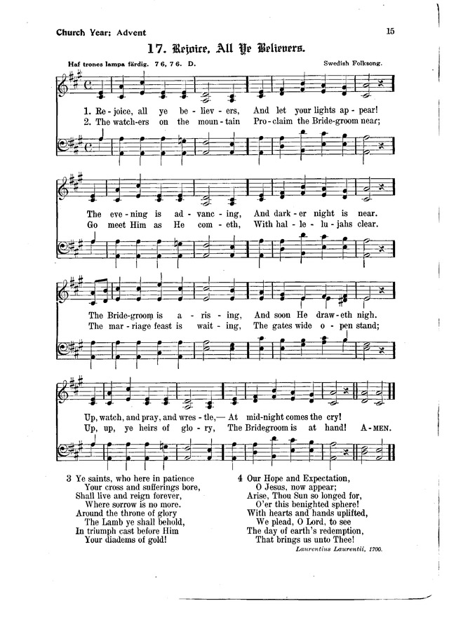 The Hymnal and Order of Service page 15